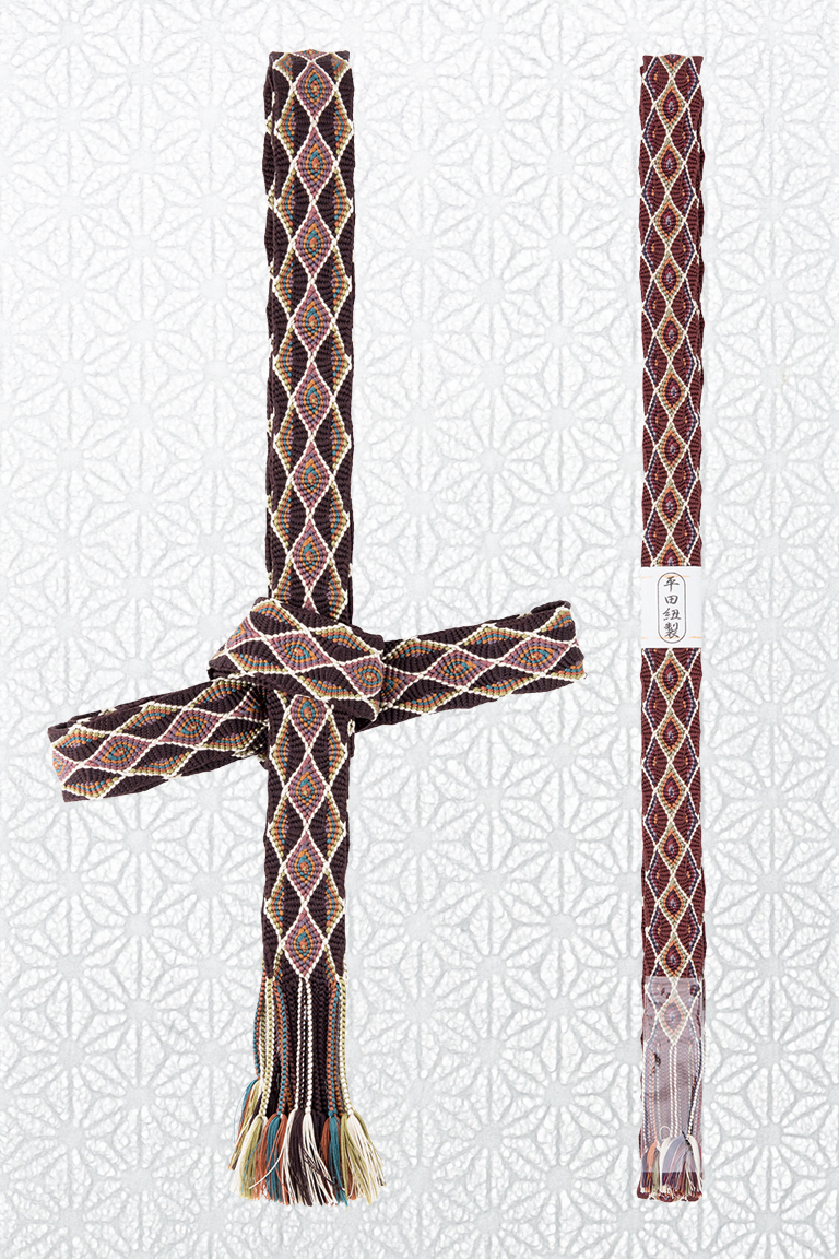 平田竹峯 二重唐組 Hirata Chikuhou (Braided silk cord with a diamond pattern)